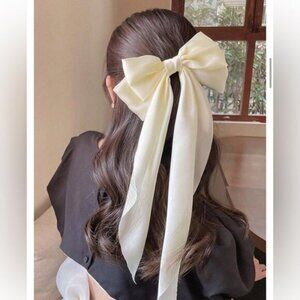 FEW LEFT! Oversized satin White Bow Hair pin